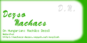 dezso machacs business card