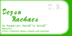 dezso machacs business card